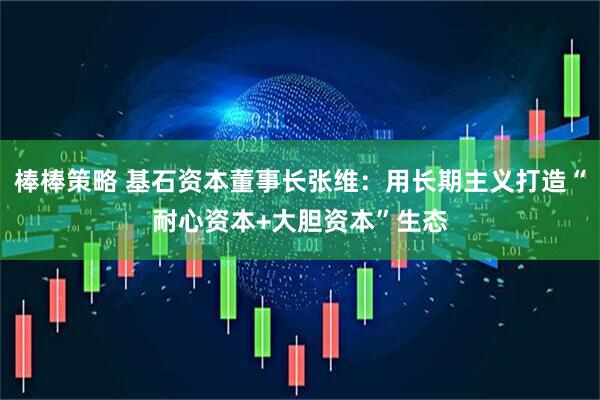 棒棒策略 基石资本董事长张维：用长期主义打造“耐心资本+大胆资本”生态